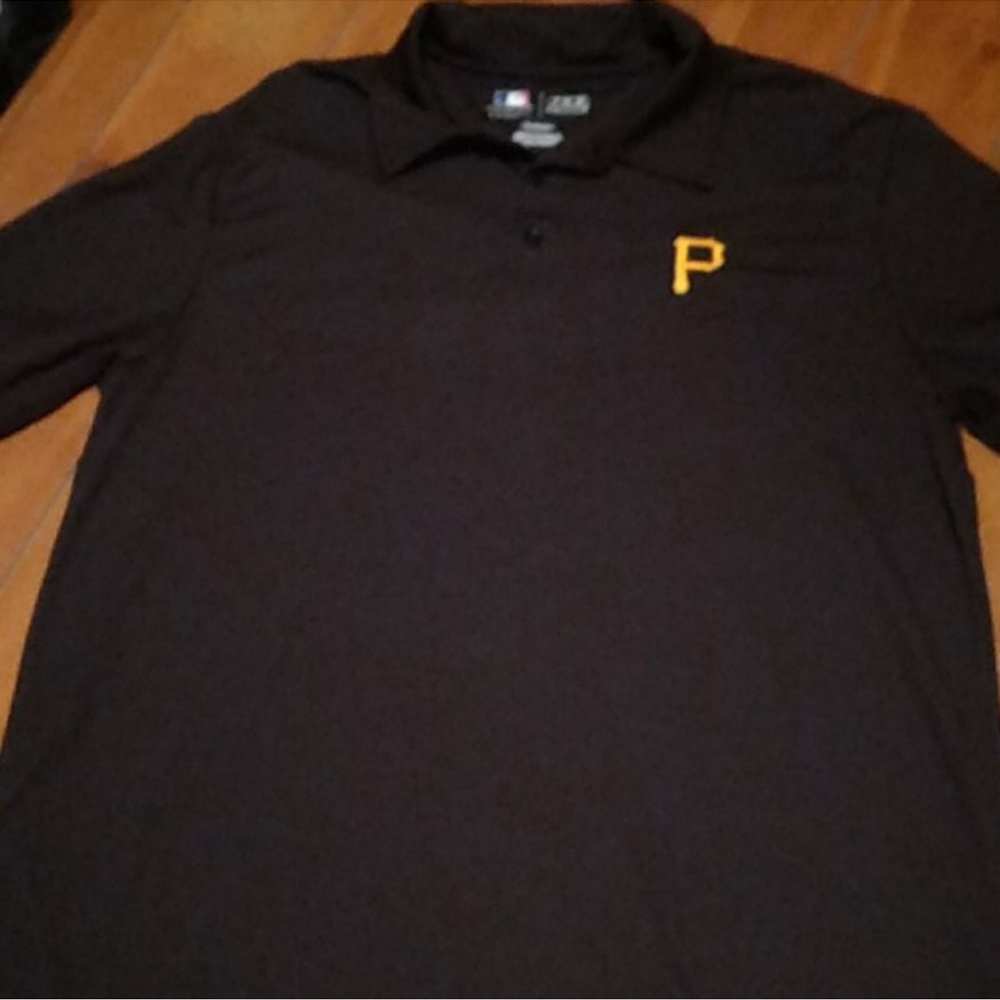 Men's Black Polo Shirt pirates mlb
